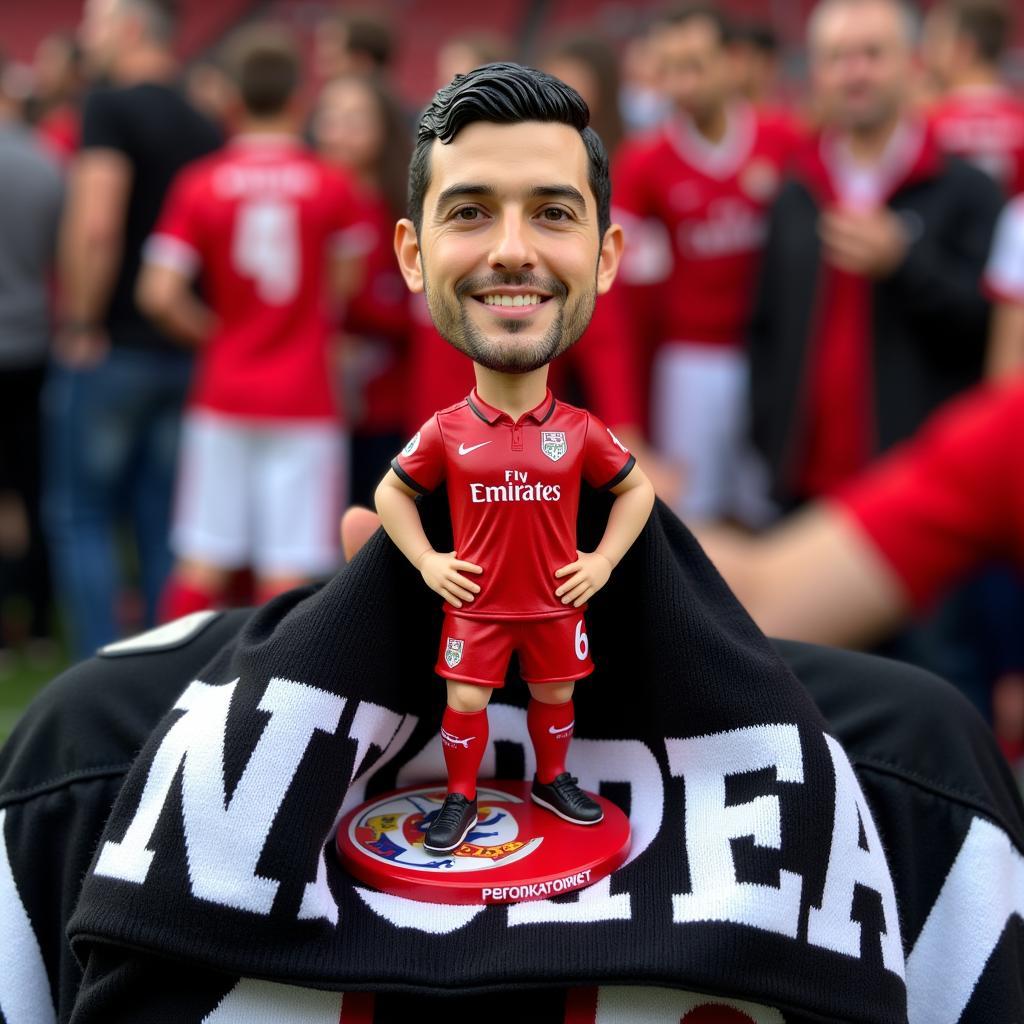 Fernando Bobblehead Displayed on a Beşiktaş Scarf