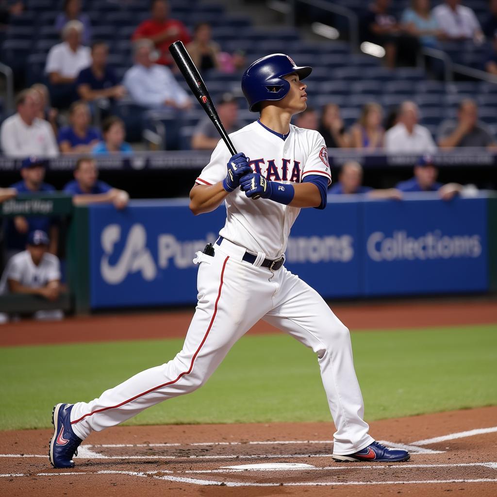 Fernando Tatis Jr. swinging a bat during a game