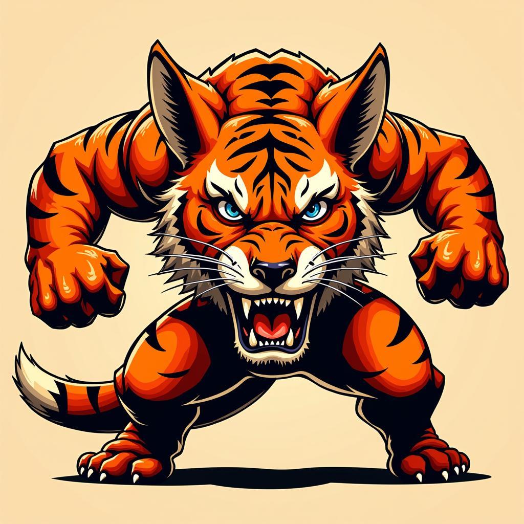 Fierce Orange Animal Mascot