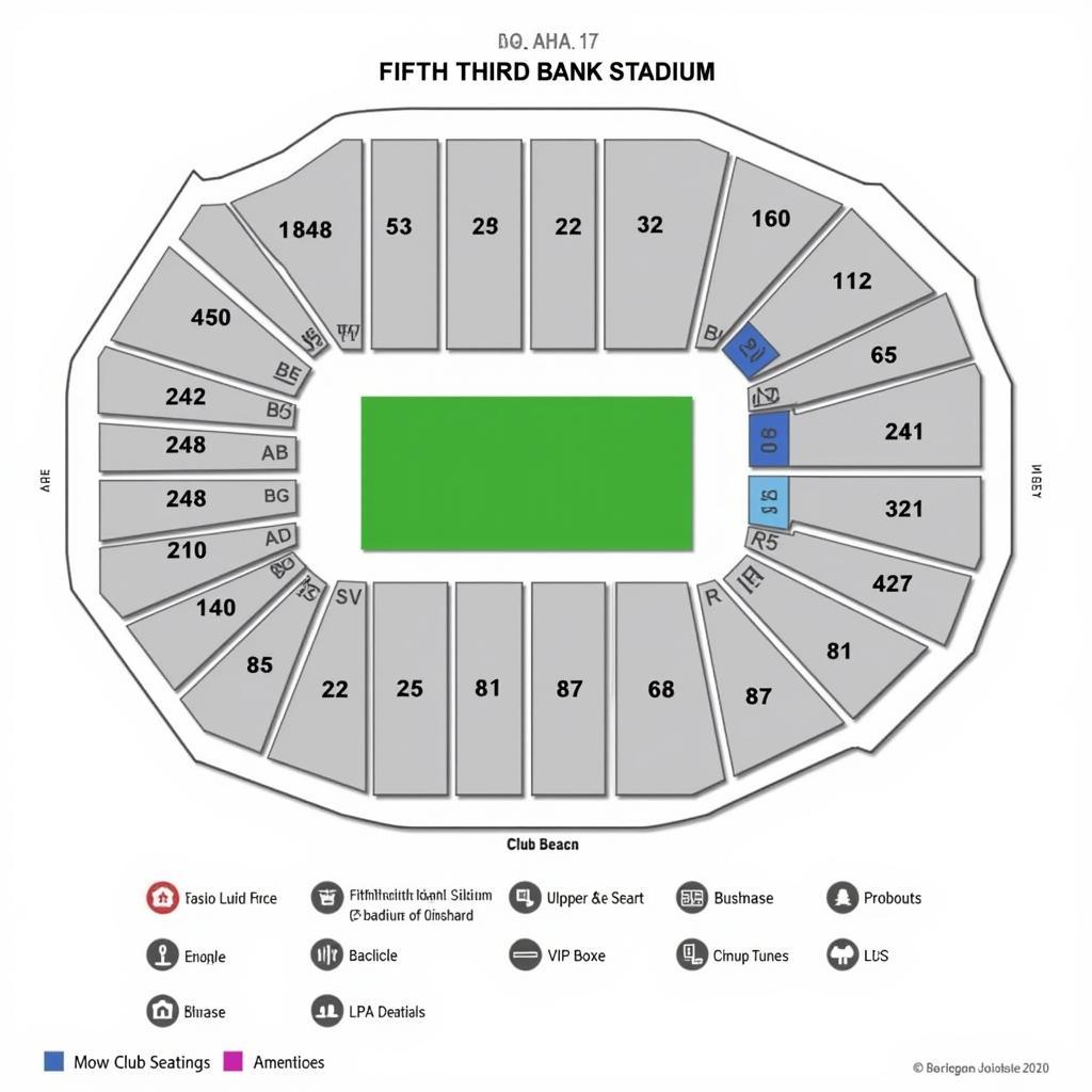 Fifth Third Bank Stadium seating chart with section details