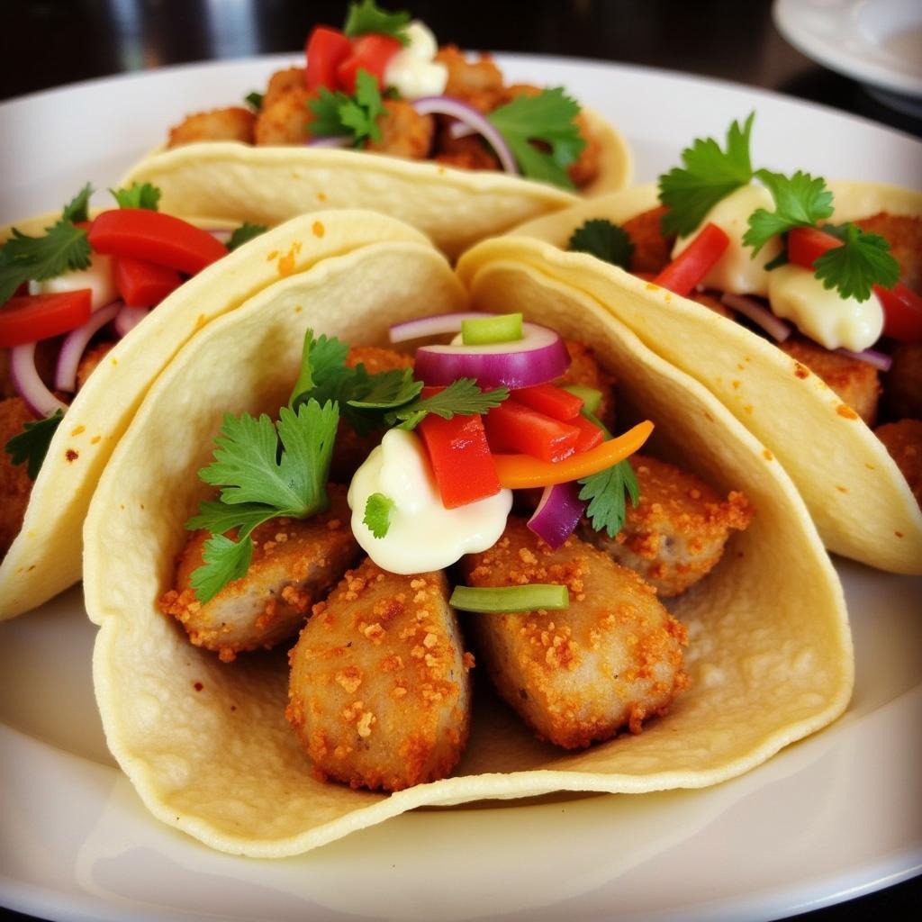 Fish Patty Tacos on a Plate