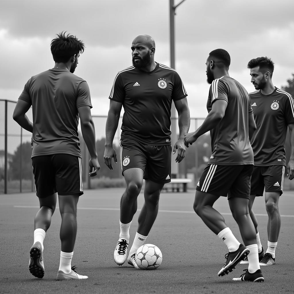 Carlton Fisk training with Besiktas players