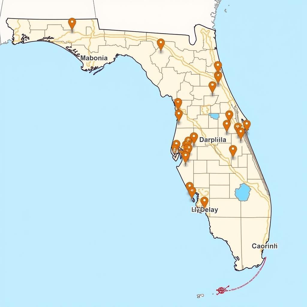 Map of Comerica Bank Branches in Florida