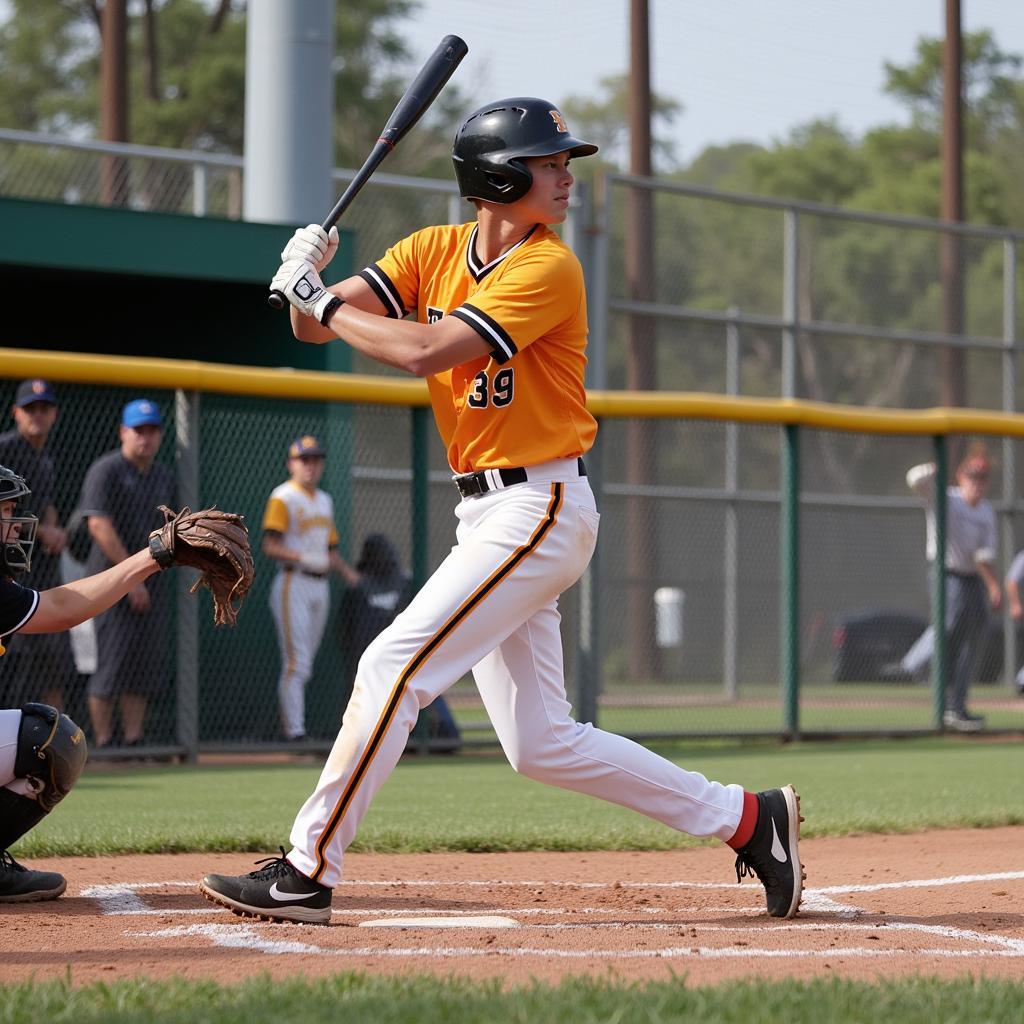 Florida JUCO Baseball Player Swinging