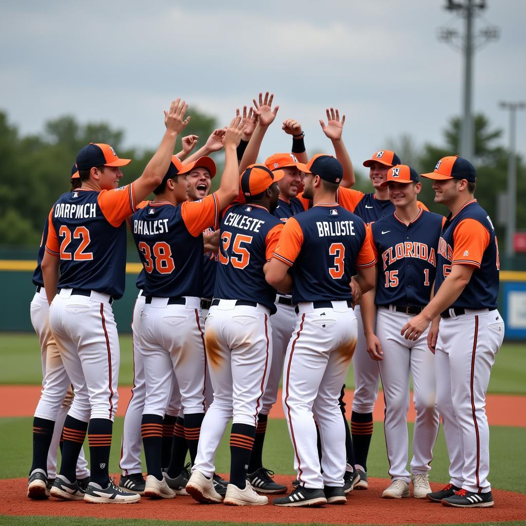 Florida JUCO Baseball Team Celebrating