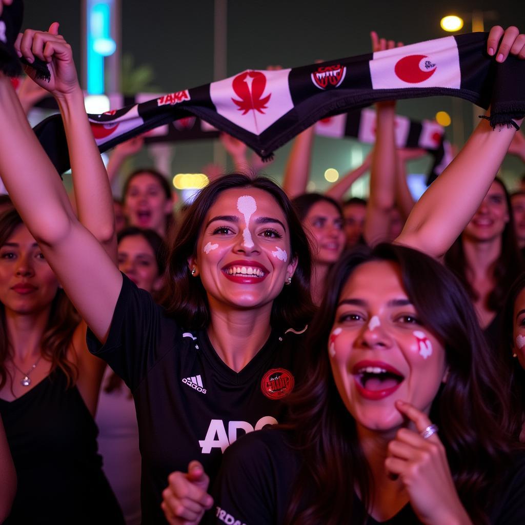 Fowler Spirit Group members celebrating a Beşiktaş victory