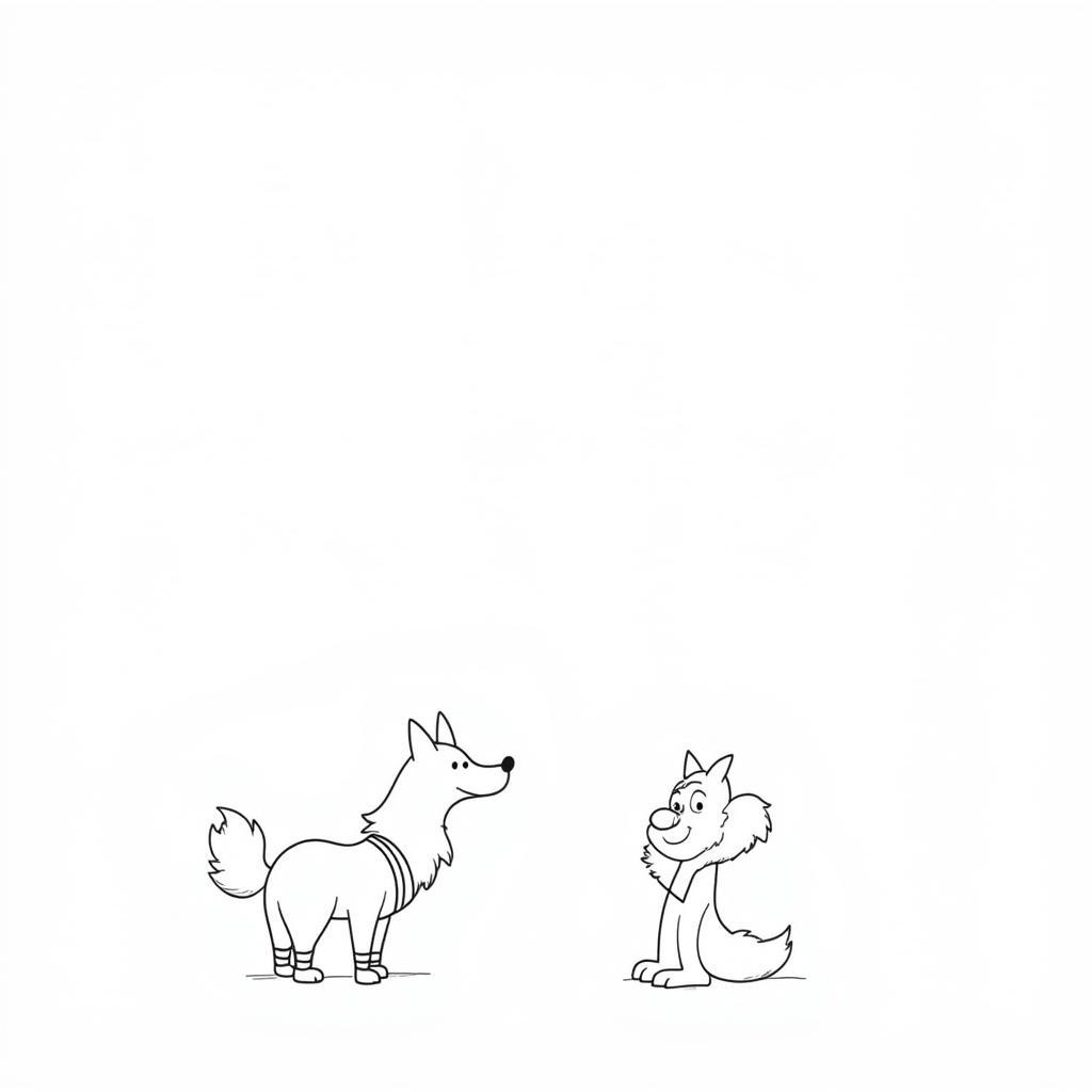 Printable Fox in Socks Coloring Page