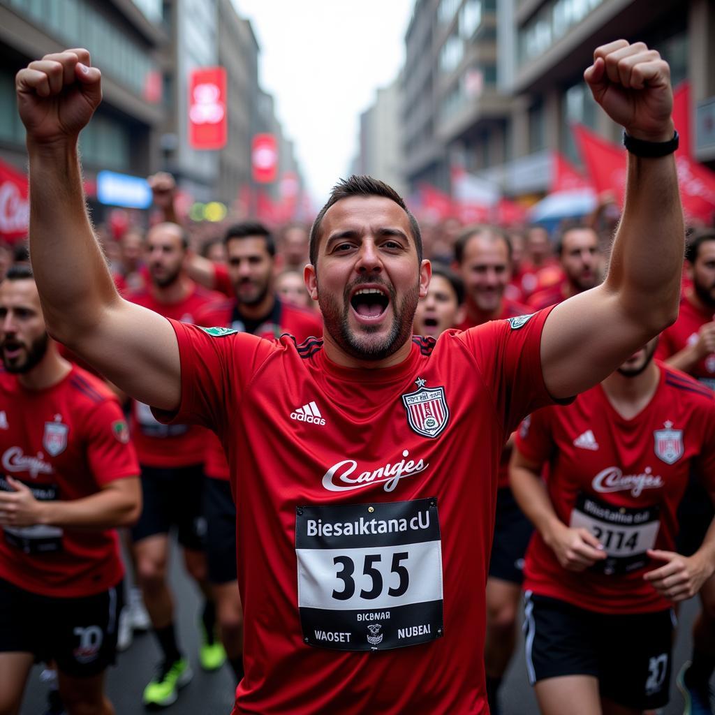 Beşiktaş fans celebrating at the Freeland Pub Run