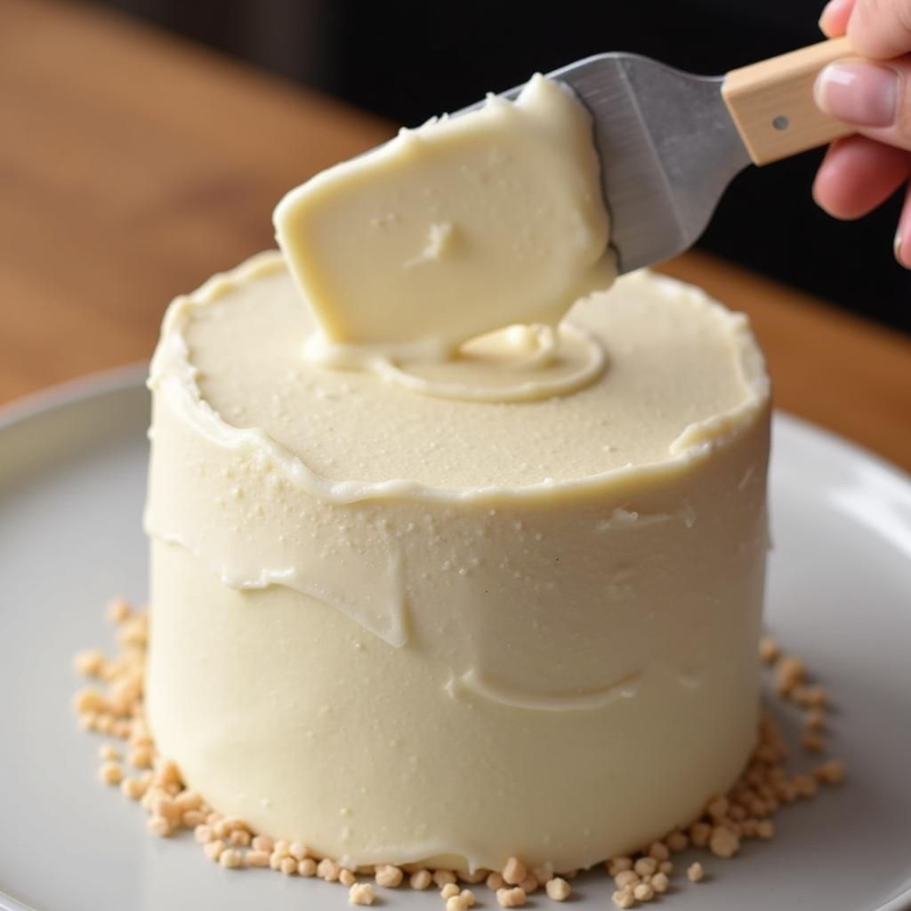 Frosting a Liquor Bottle Cake