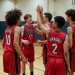 Basketball Team with Funny Name on Jerseys