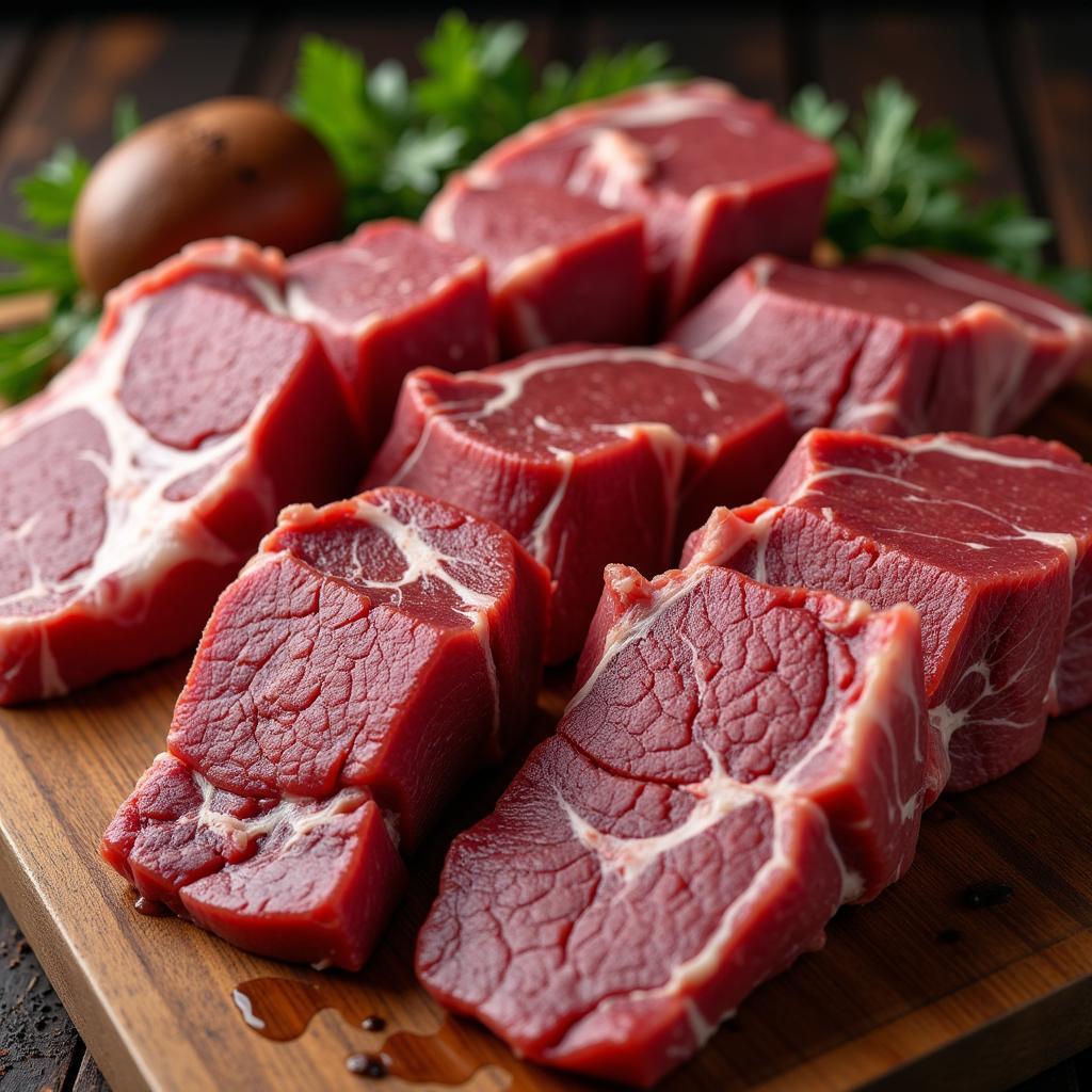 Assortment of game meat cuts