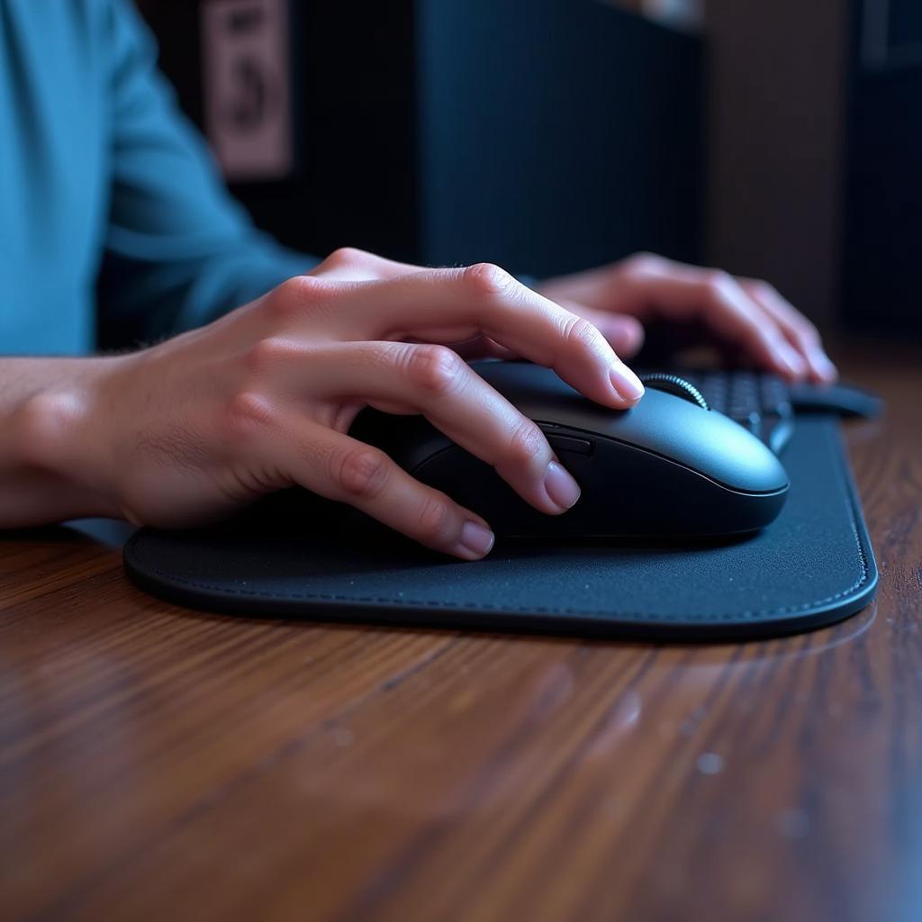 Gamer Using Ergonomic Mouse