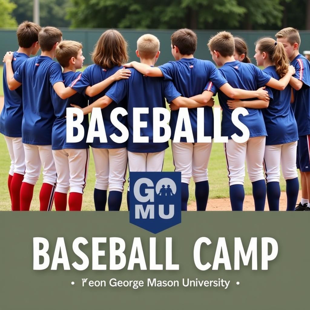 George Mason University Baseball Camp Team Huddle