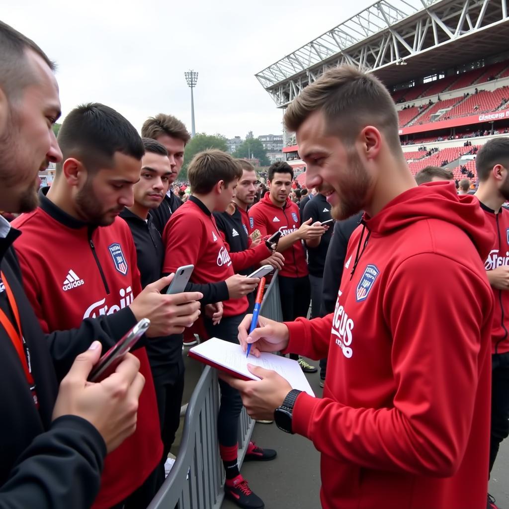 Glennon Card signing autographs for Besiktas fans