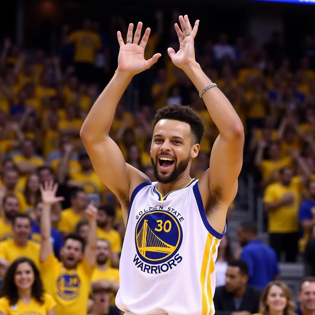 Golden State Warriors Stephen Curry Celebrating