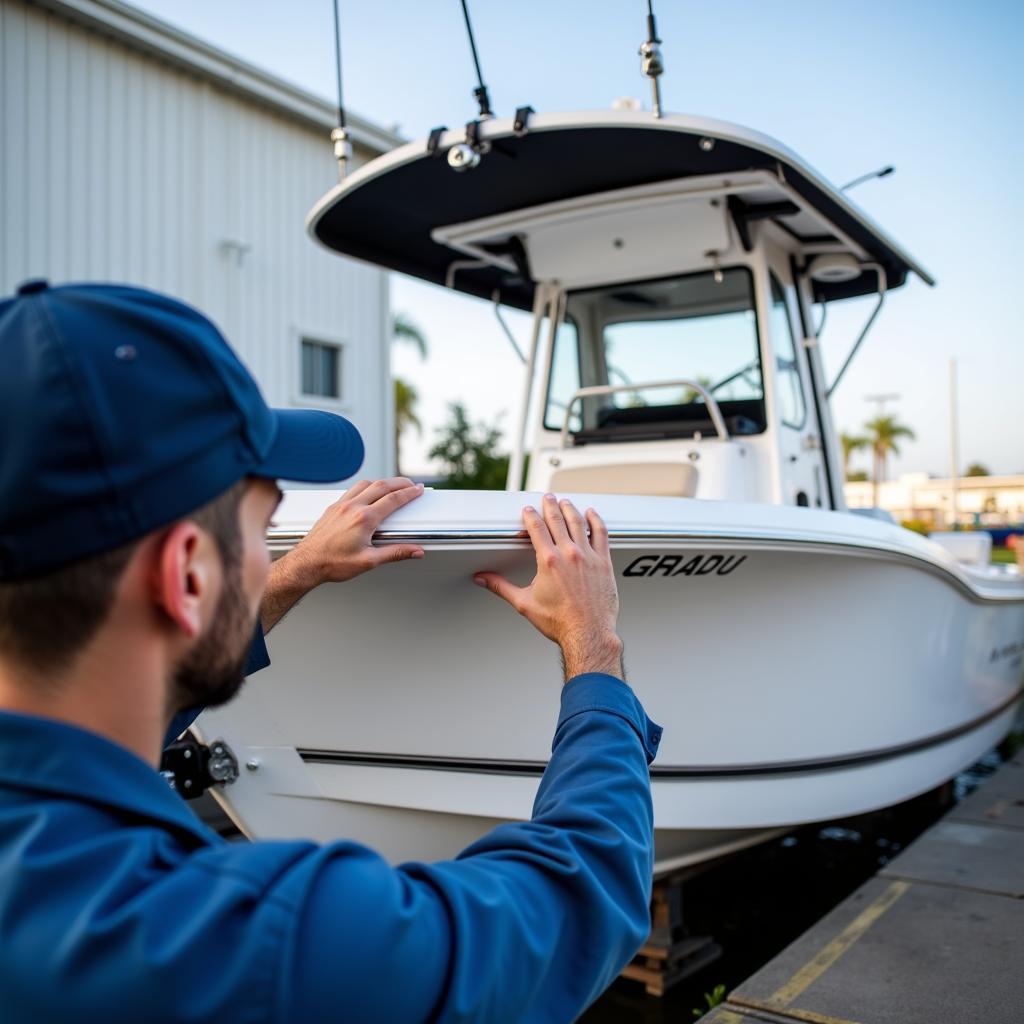 Inspecting the Hull of a Grady White 230