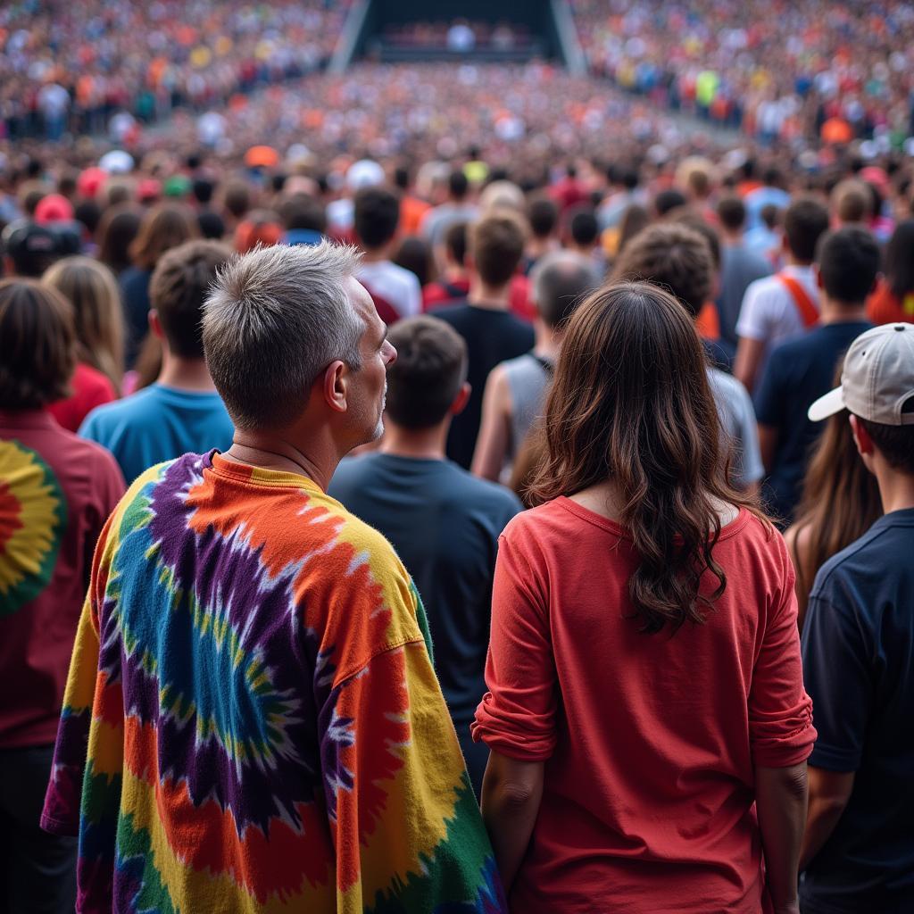 Grateful Dead fans wearing ponchos at a concert