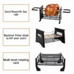 Different types of grill rotating racks