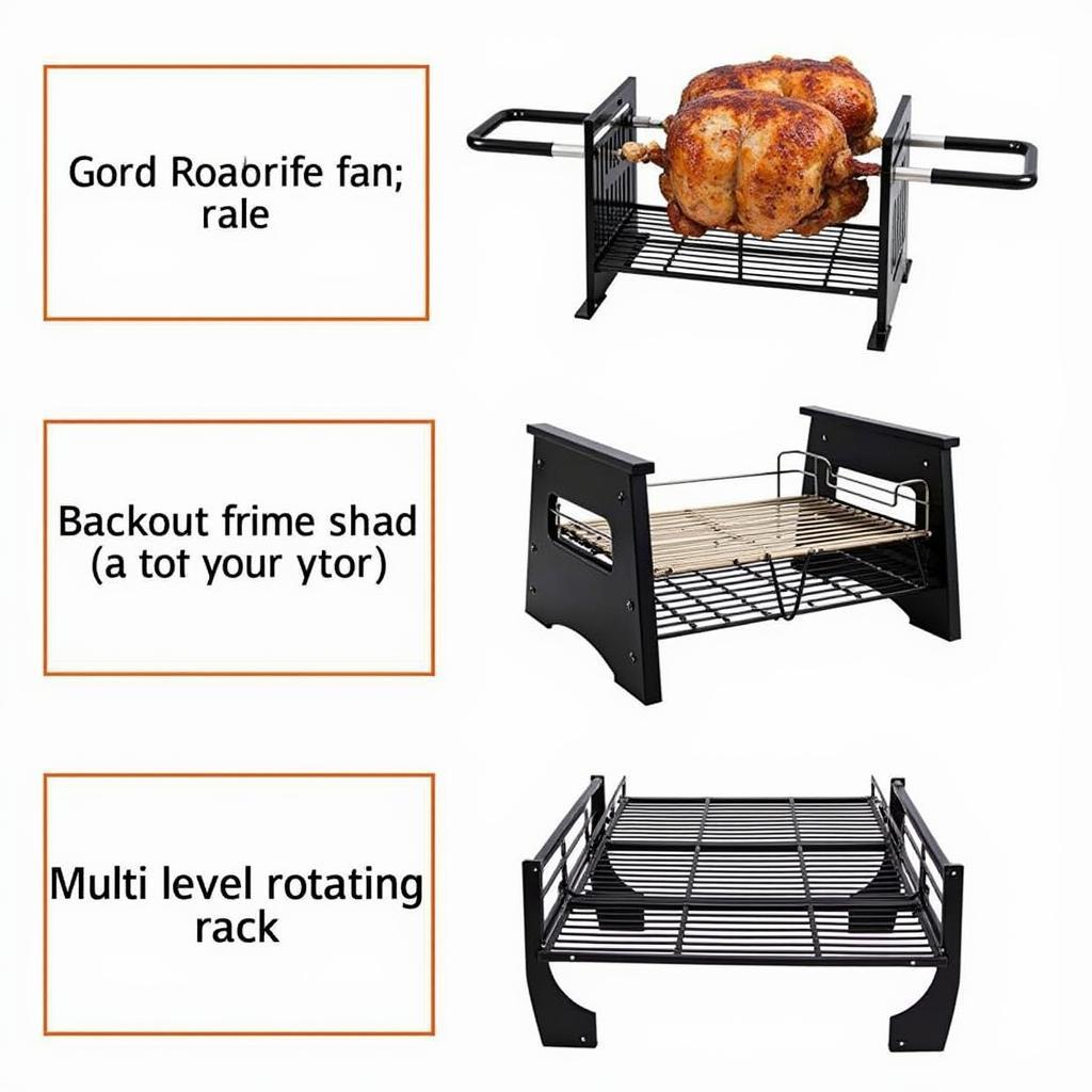 Different types of grill rotating racks