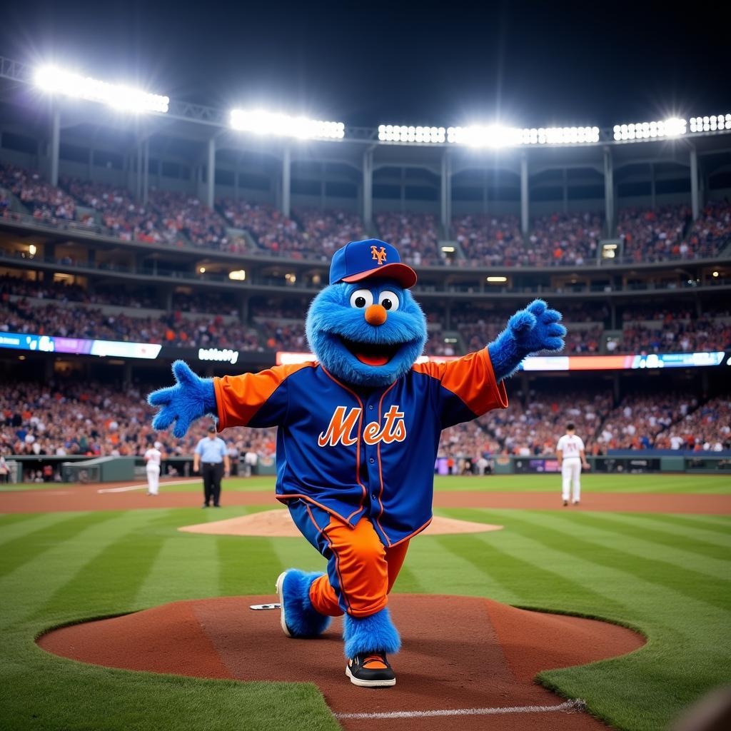 Grimace Mets Jersey Debut at Citi Field