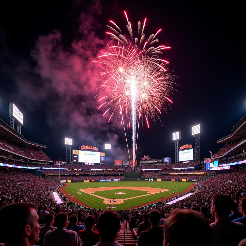 Fireworks at Grizzlies Ballpark