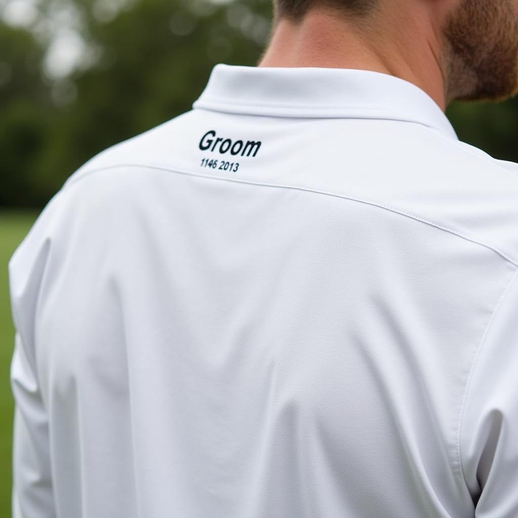 Groom Shows Off His Personalized Golf Shirt