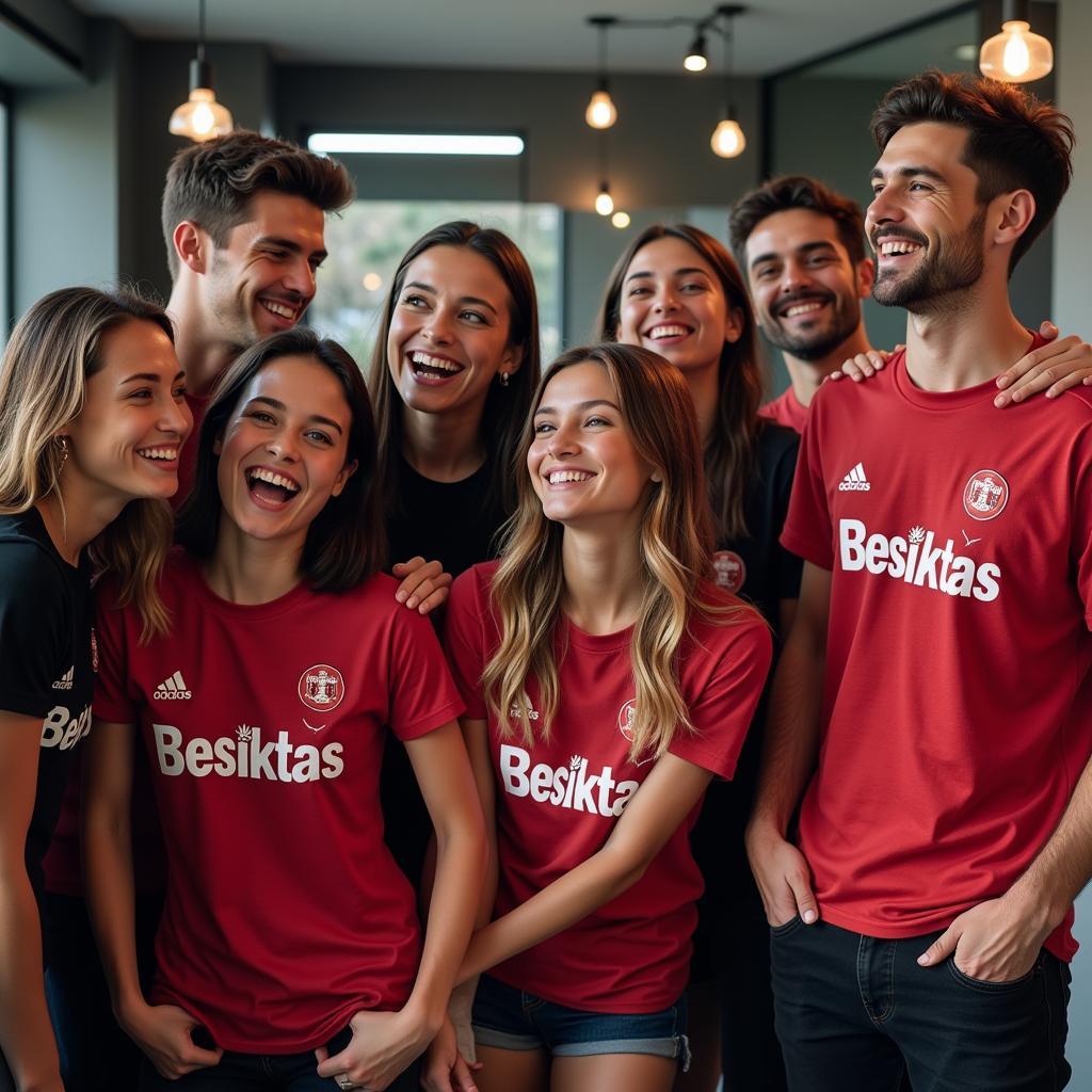 Group of Friends Wearing Beşiktaş Shirts