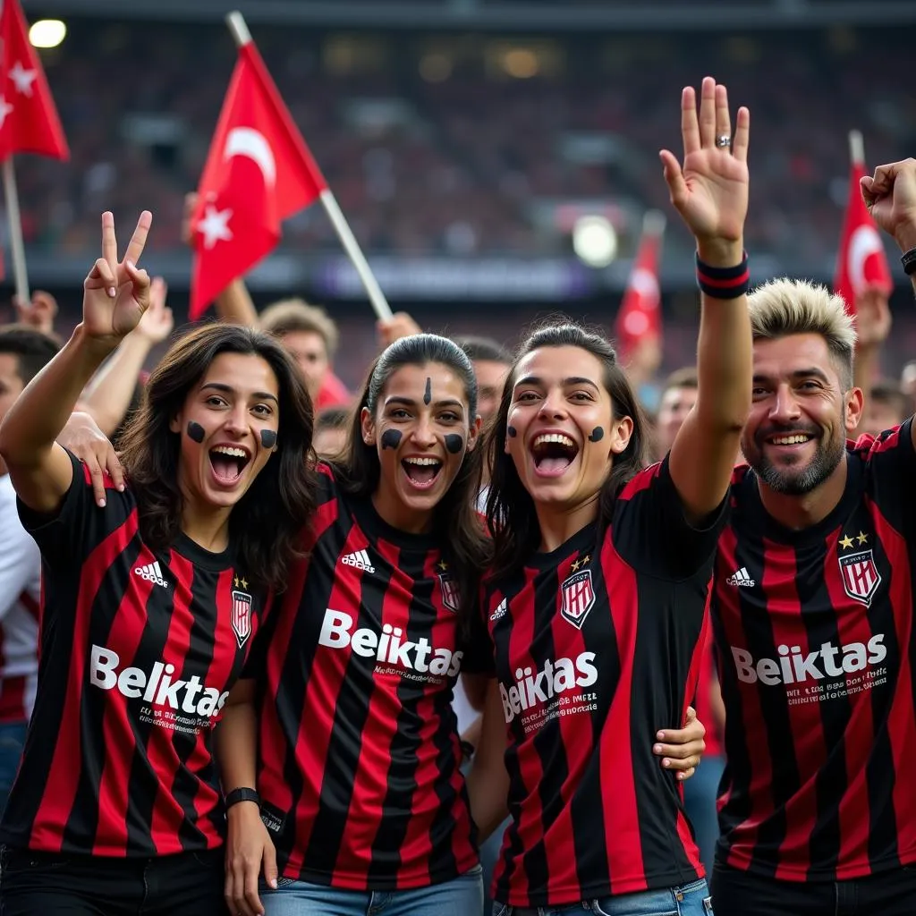 Group of Beşiktaş Fans Celebrating Victory in Astros Take October Shirts