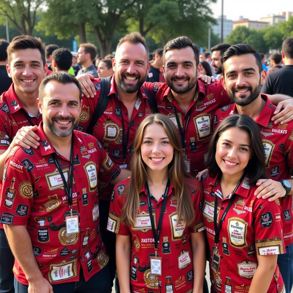 Besiktas supporters united in their whiskey hawaiian shirts