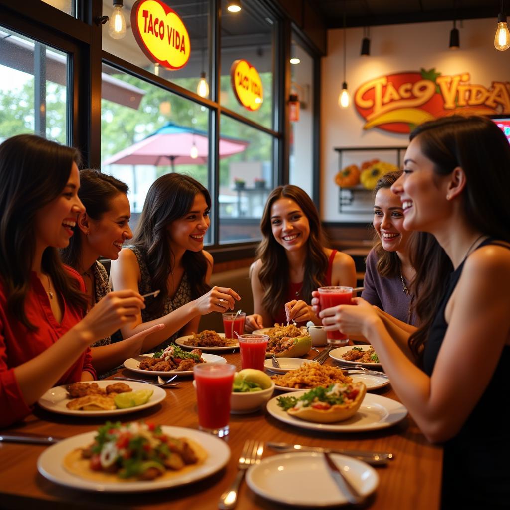 Group of Friends Enjoying Taco Vida