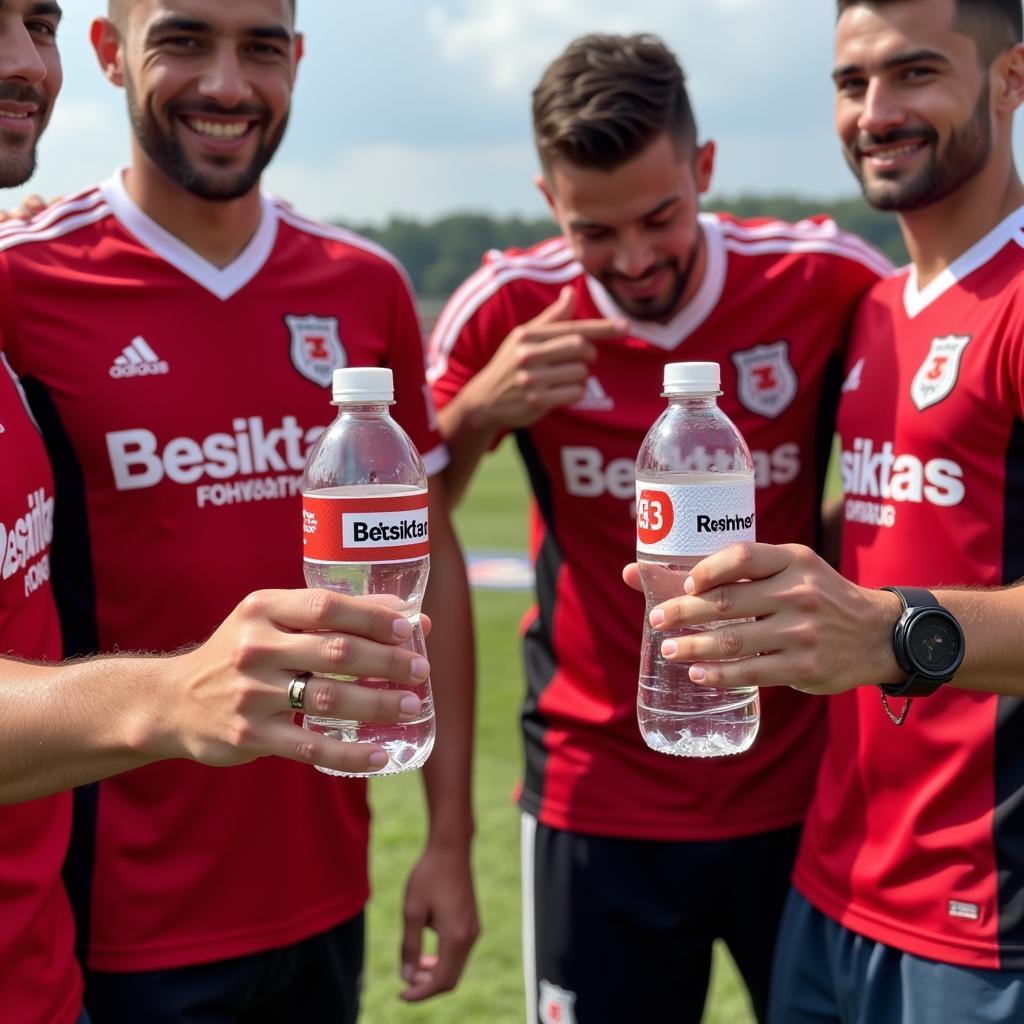 Group of Friends with Besiktas Water Bottles