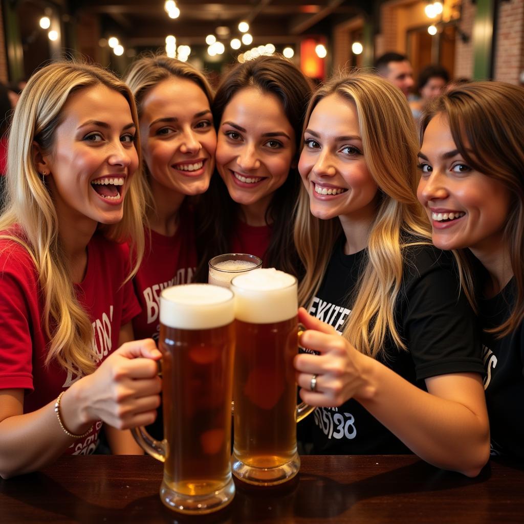 Group of Women Wearing Beşiktaş Oktoberfest T-Shirts