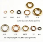 Different Types and Sizes of Handbag Grommets