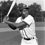 Hank Aaron batting in the 1954 season