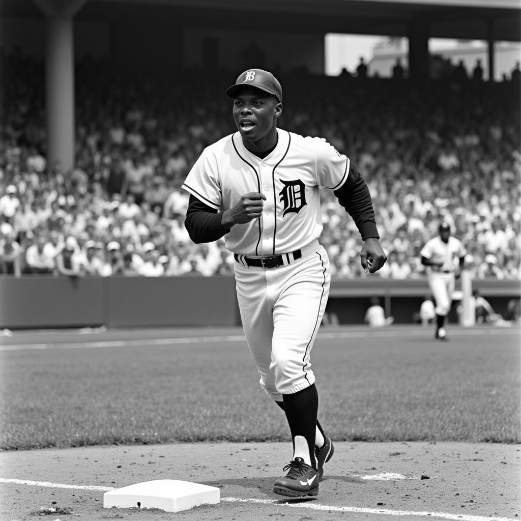 Hank Aaron celebrating a grand slam