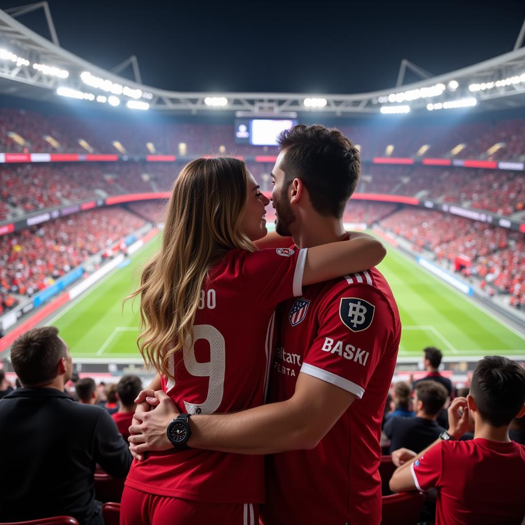 Happy Couple Celebrating Beşiktaş Victory