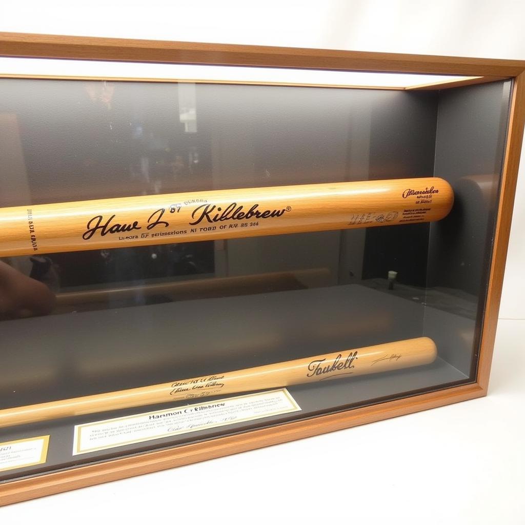 Harmon Killebrew Autographed Bat Display Case