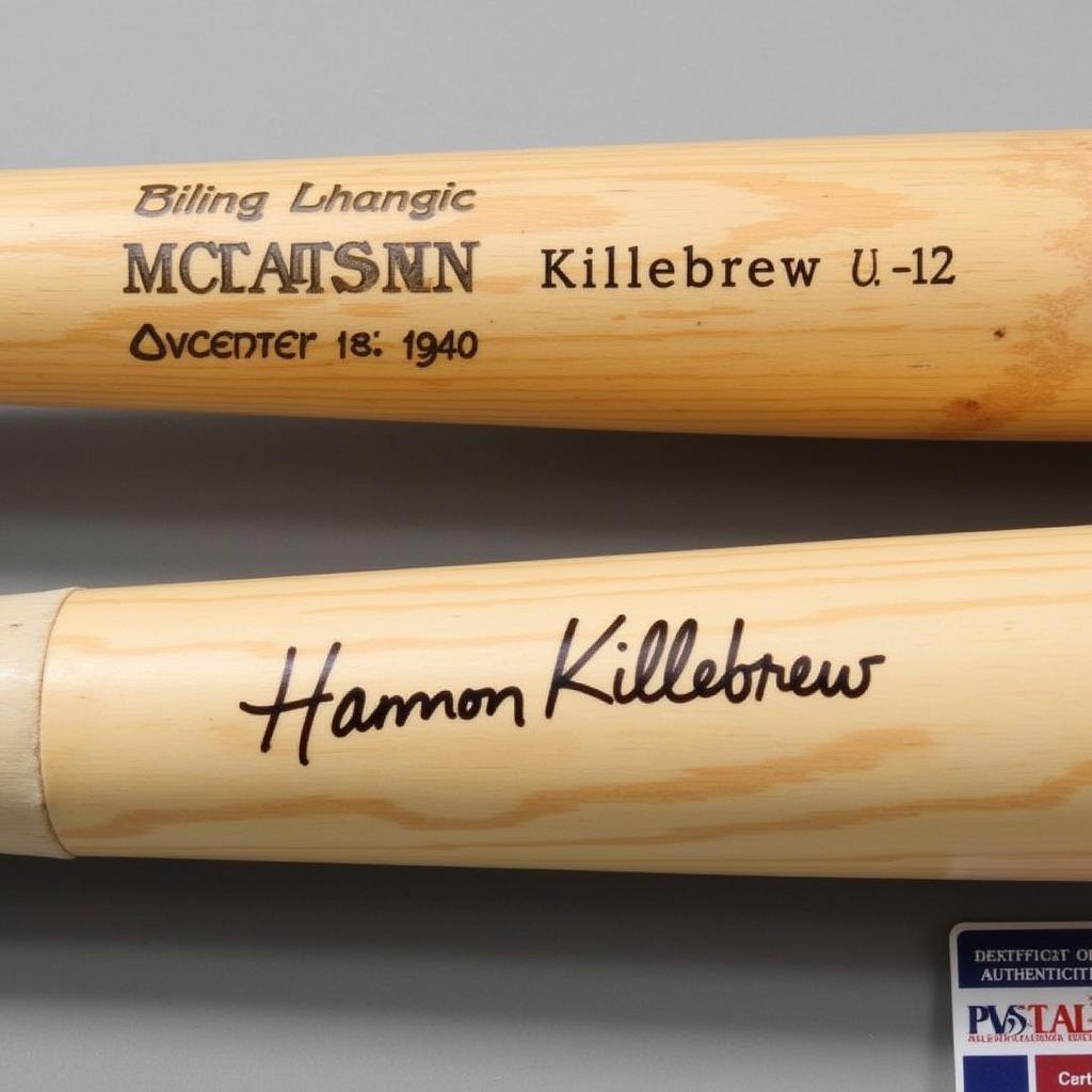 Harmon Killebrew Autographed Bat with PSA Authentication