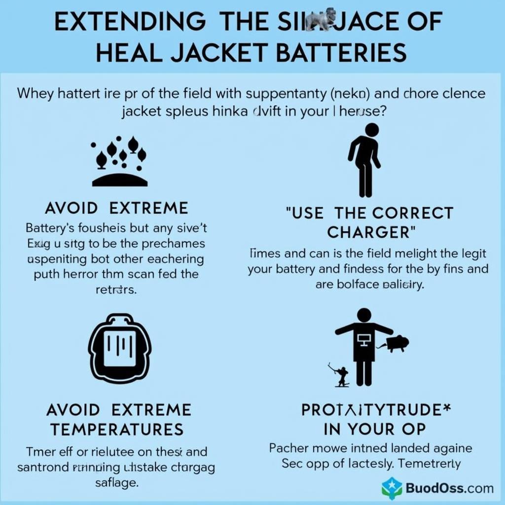 Infographic with tips for charging heated jackets