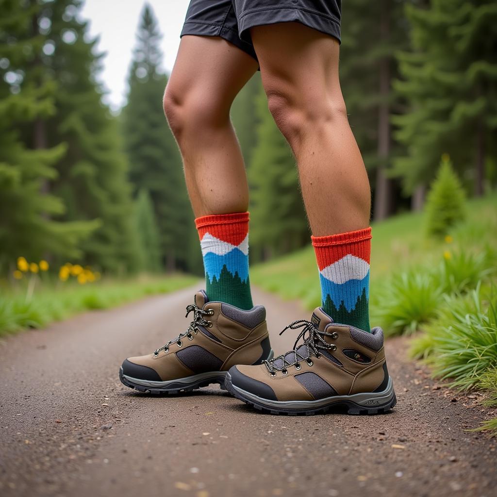 Hiker Wearing National Park Socks