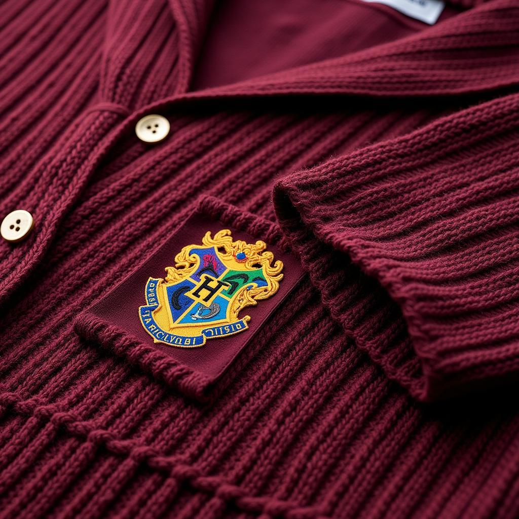 Close-up view of a Hogwarts uniform sweater