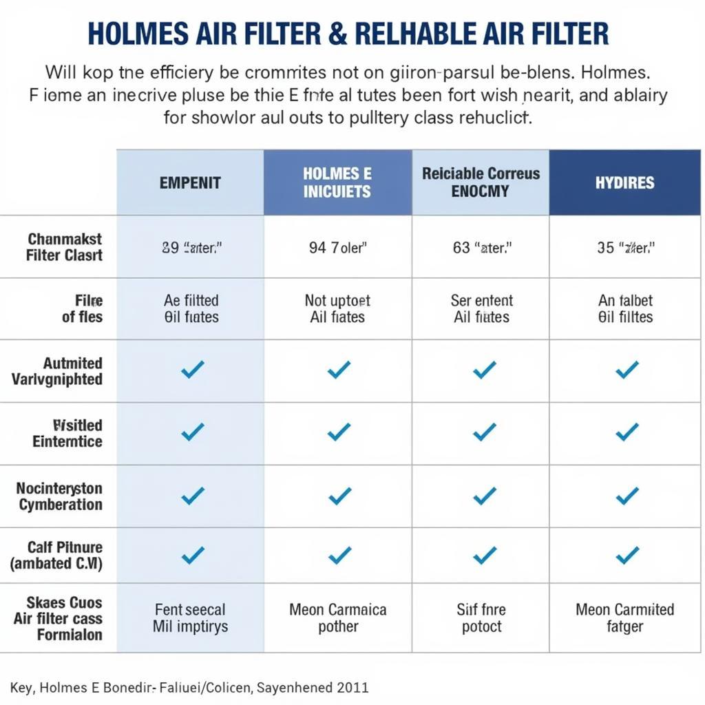 Holmes E Filter Comparison