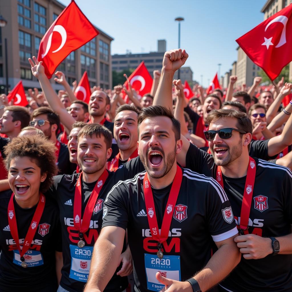 Besiktas fans gathering at Hometown Half OKC