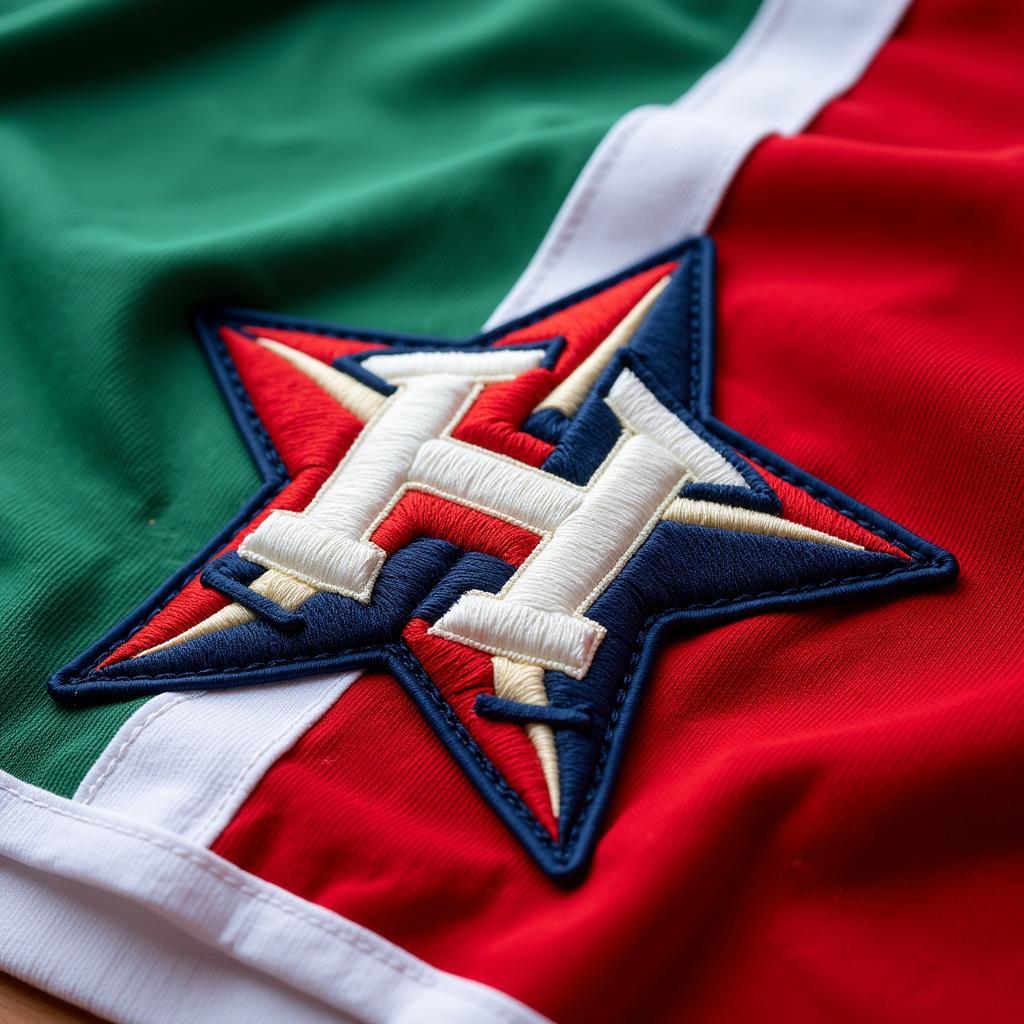 Detailed View of Houston Astros Mexico Jersey