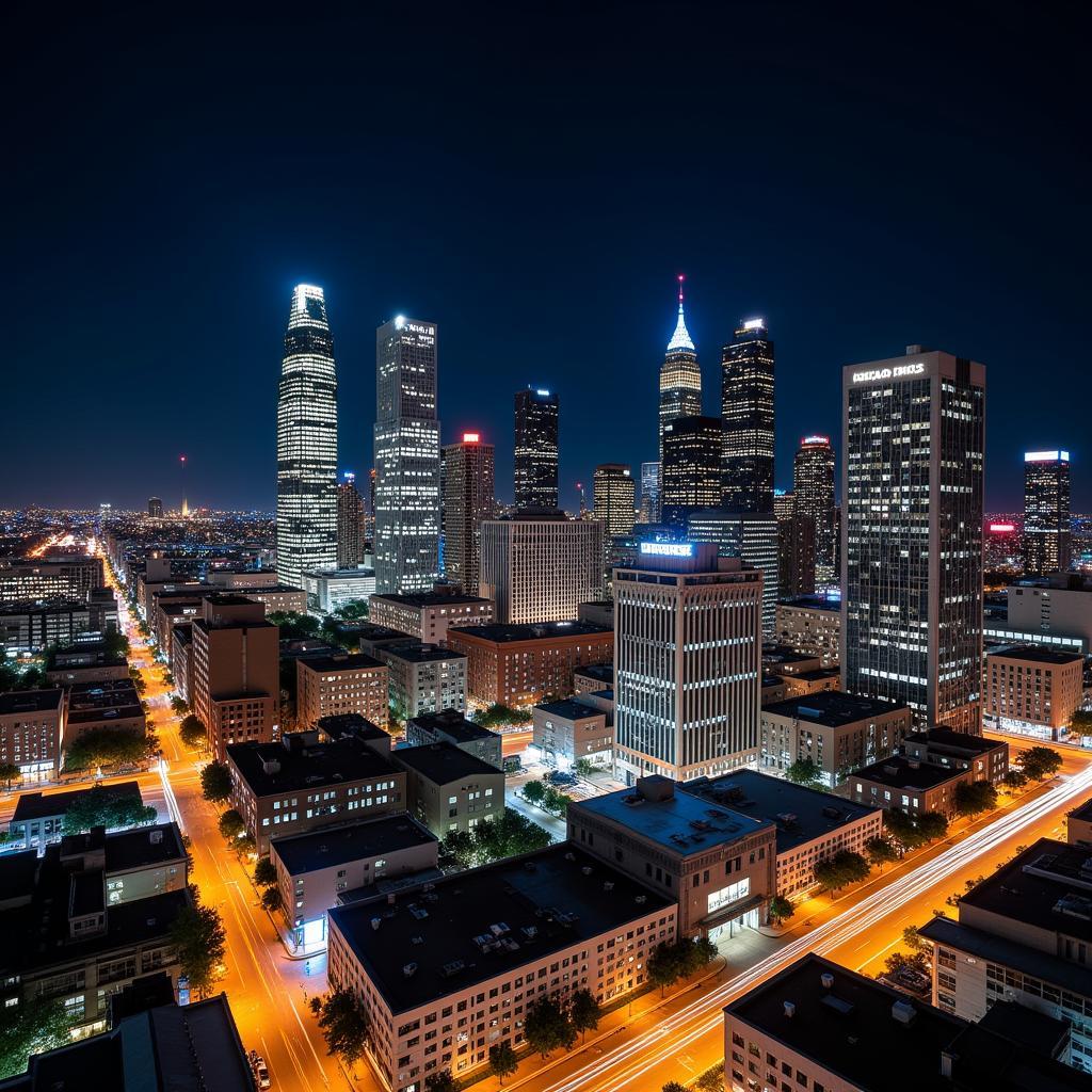 Houston Business District at Night