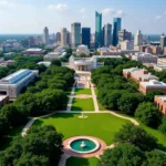 Aerial Perspective of Houston's Museum District