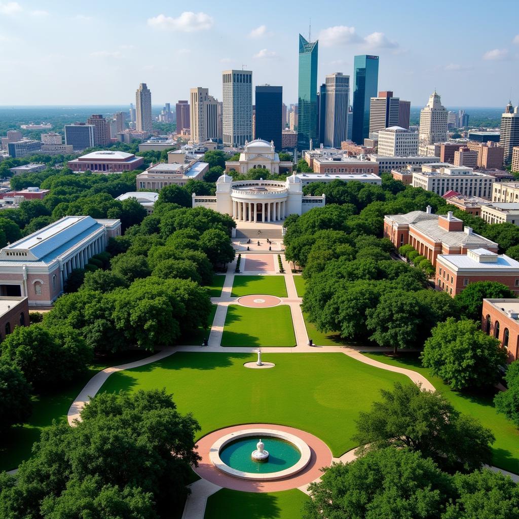 Aerial Perspective of Houston's Museum District