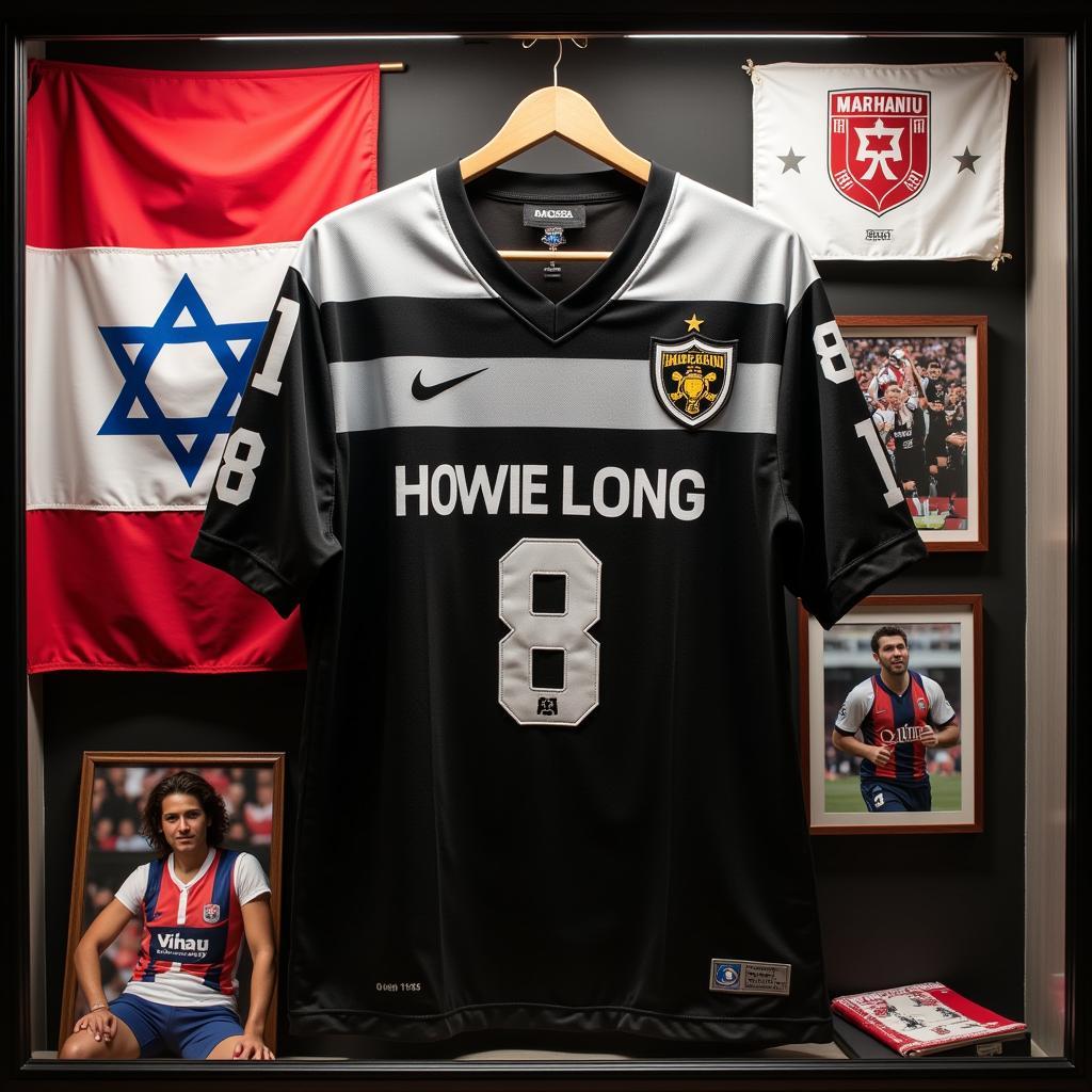 Howie Long signed jersey displayed in a Besiktas-themed room