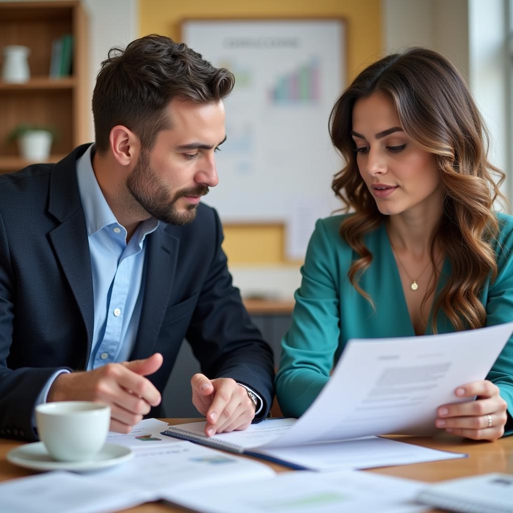 H&R Block tax professional assisting a client