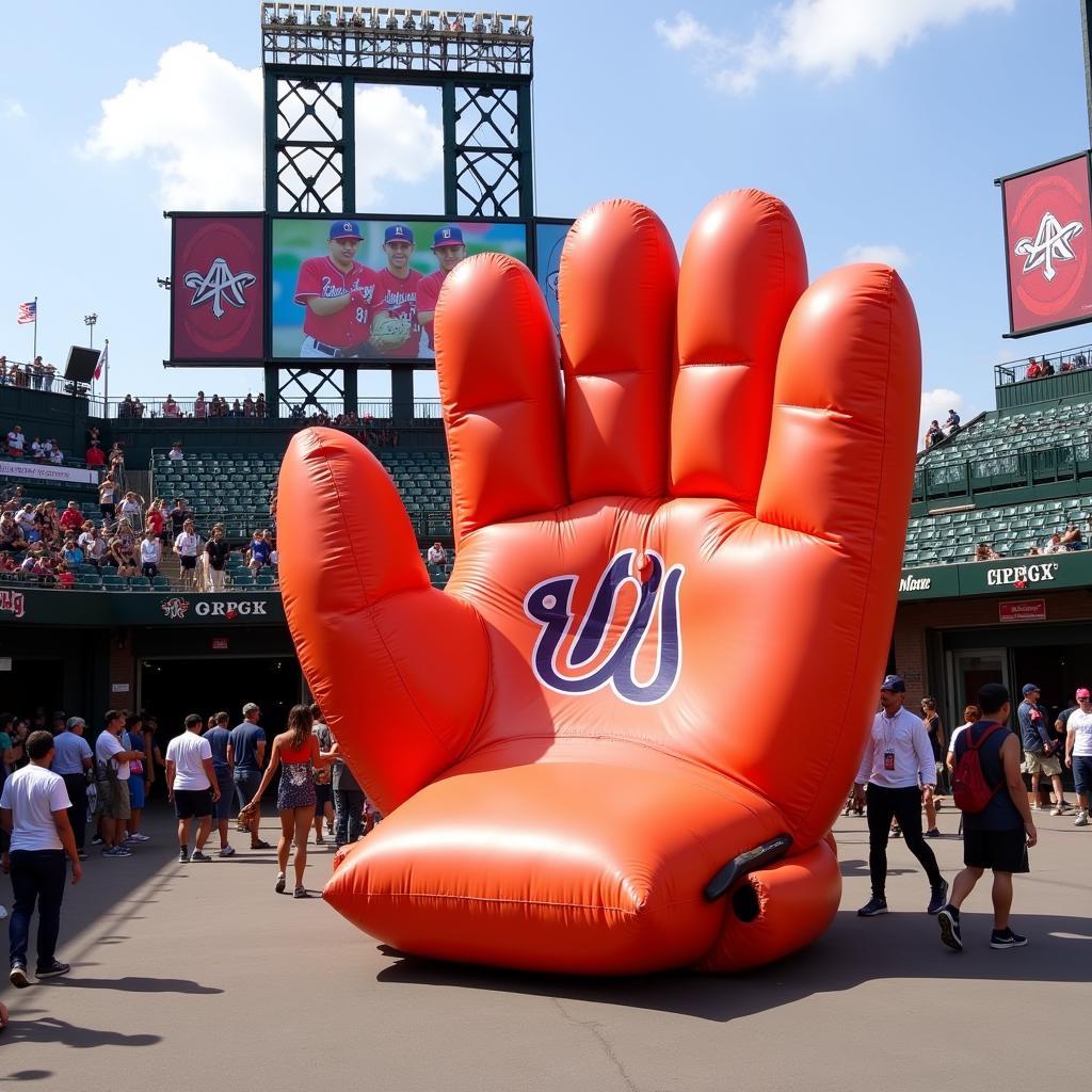 Huge Baseball Mitt Used in Advertising